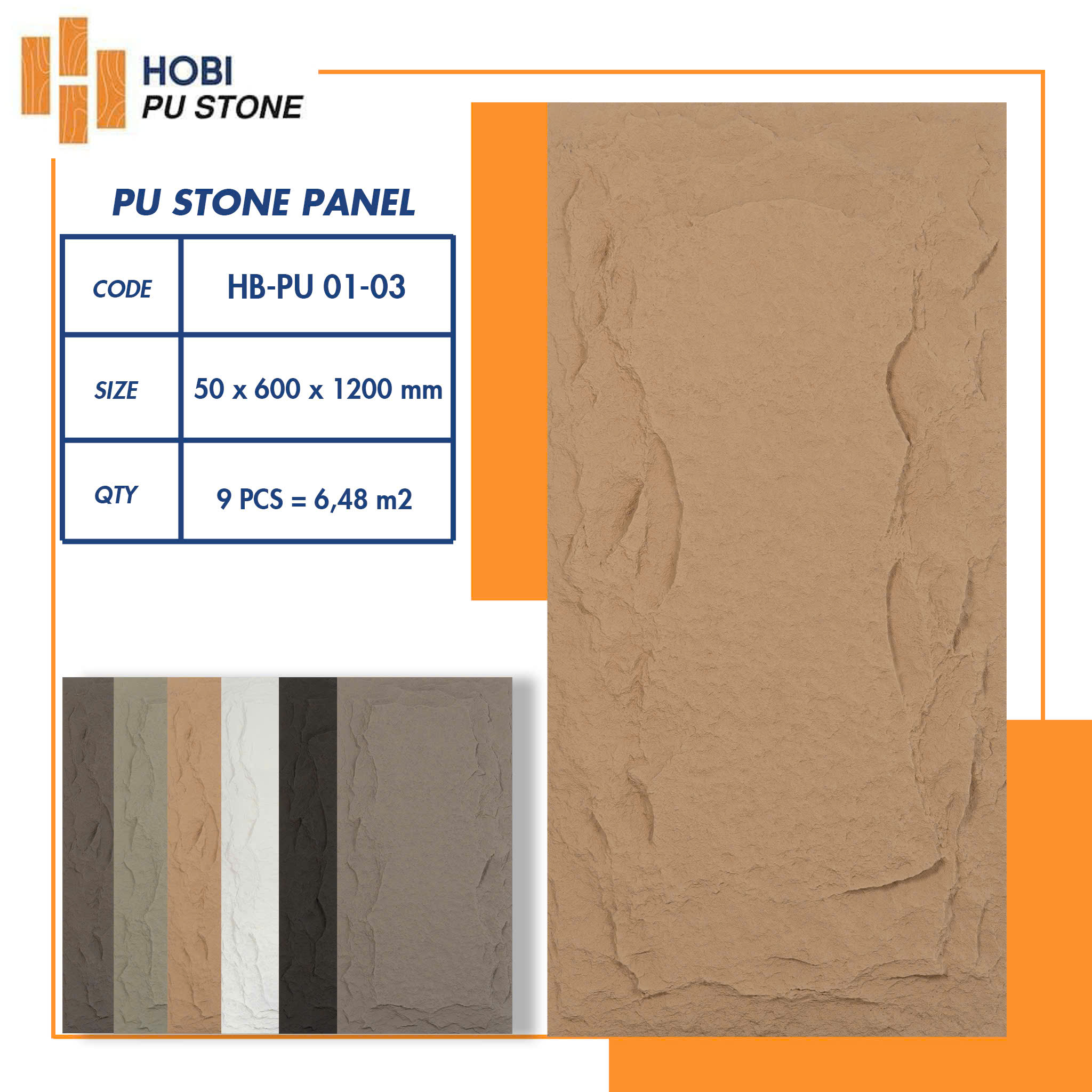 Tấm ốp PU giả đá HP PU 01-03